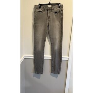 Frame Denim Men's Size 31 Gray Modal Blend L'Homme Skinny‎ Stretch Denim Jeans
